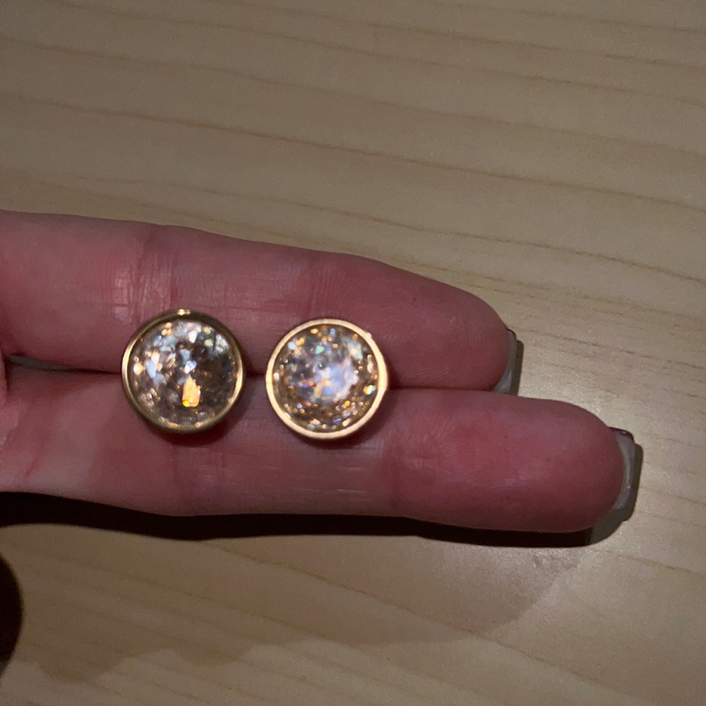 Michael Kors Gold Stud Earrings with Sparkling Accents